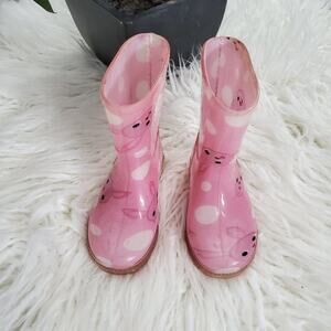 Easy U Kid's Bunny Print Rain Boots Size 6